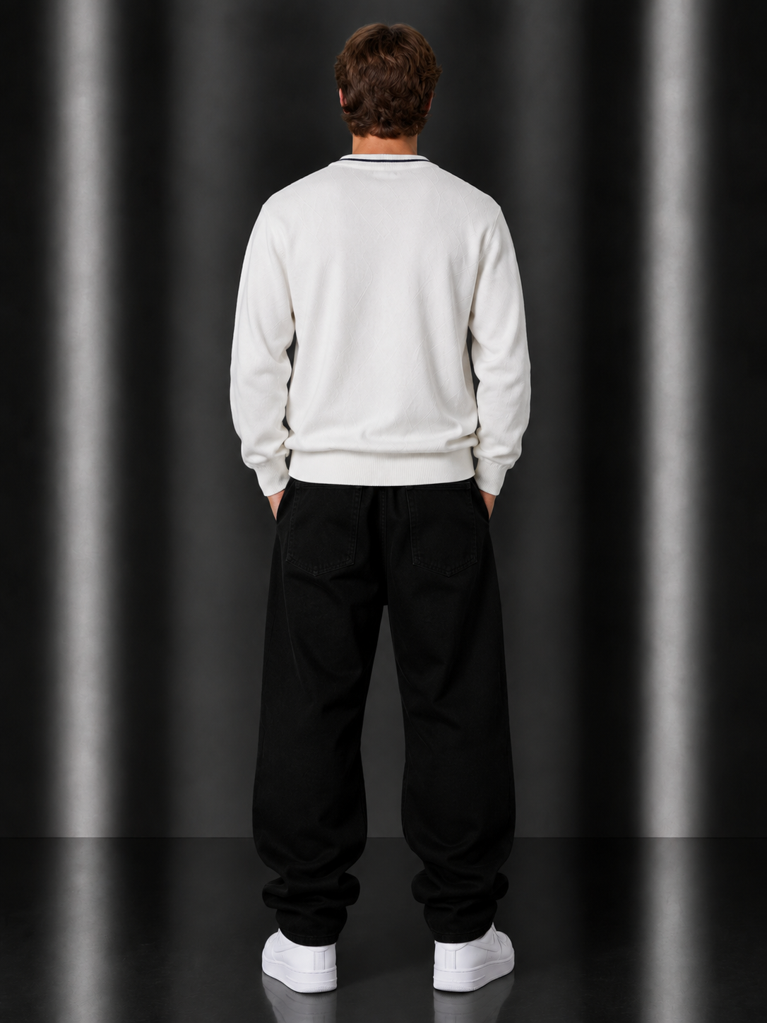 Fred Perry Sweater L weiß