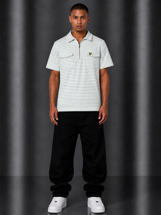 Lyle&Scott Poloshirt M weiß gestreift