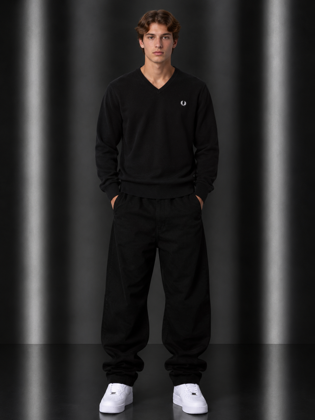 Fred Perry Sweater L schwarz