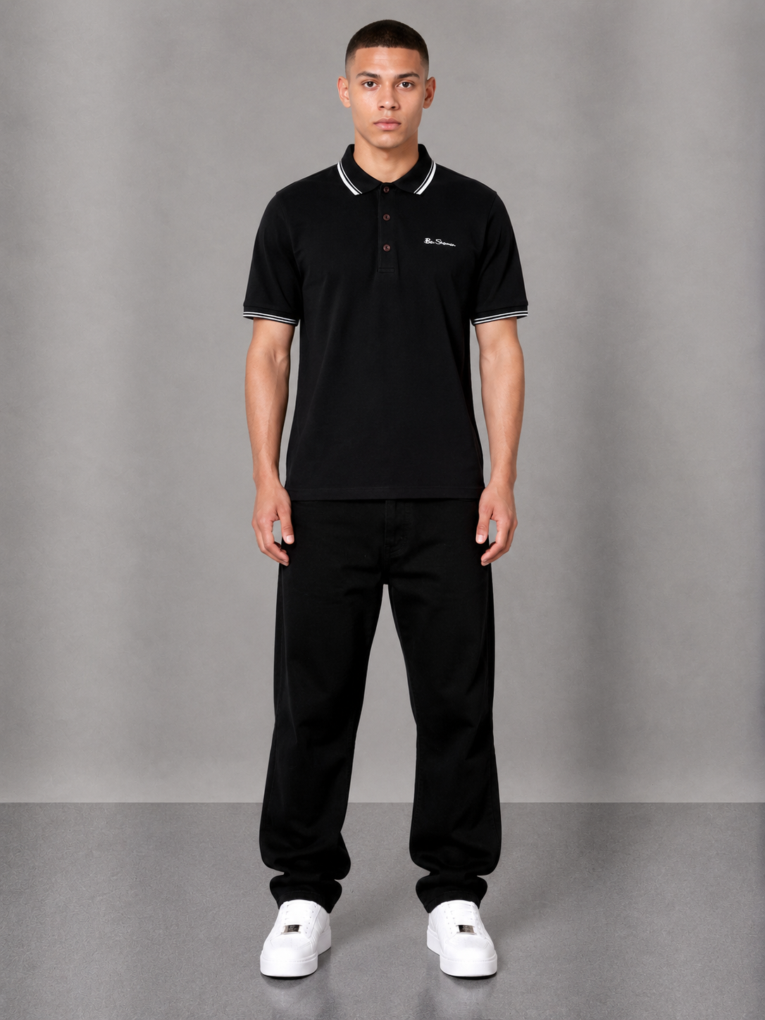 Ben Sherman Poloshirt L schwarz