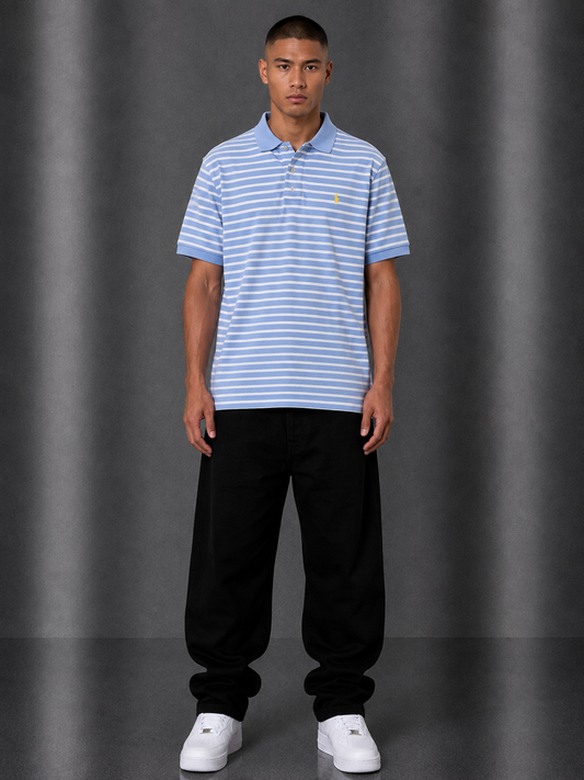 Ralph Lauren Poloshirt L weiß/blau