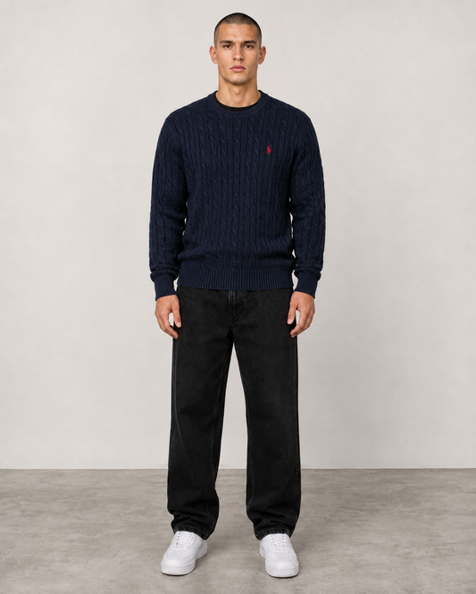 Ralph Lauren Cable Knit M Navy Blue